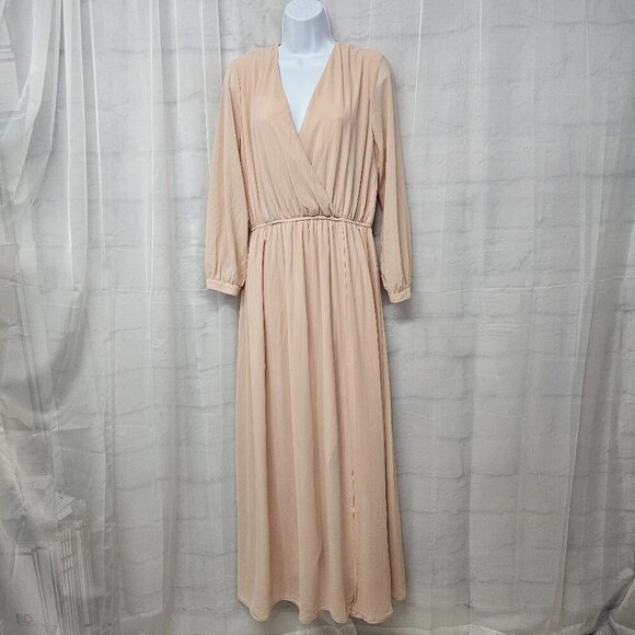 LuLus Dress Maxi Peach Ethereal Flowy Formal L - Picture 14 of 14